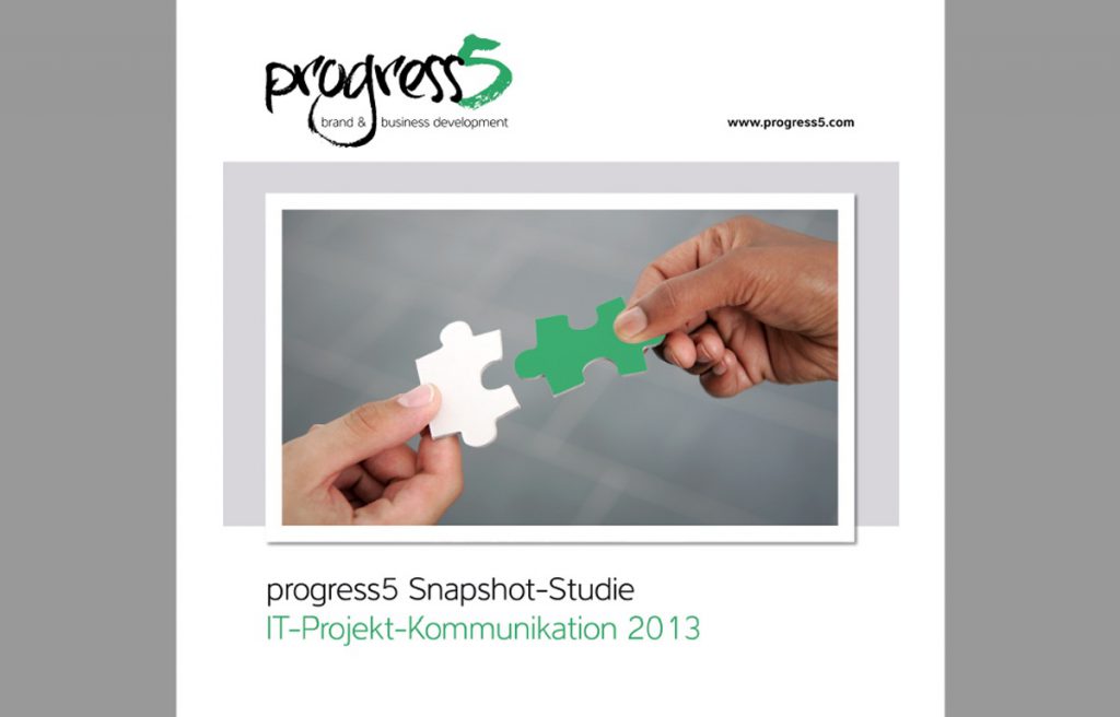 progress5 Snapshot-Studie IT-Projekt-Kommunikation 2013 nach persönlicher Befragung von CIOs, Geschäftsführern und IT-Projektleitern.