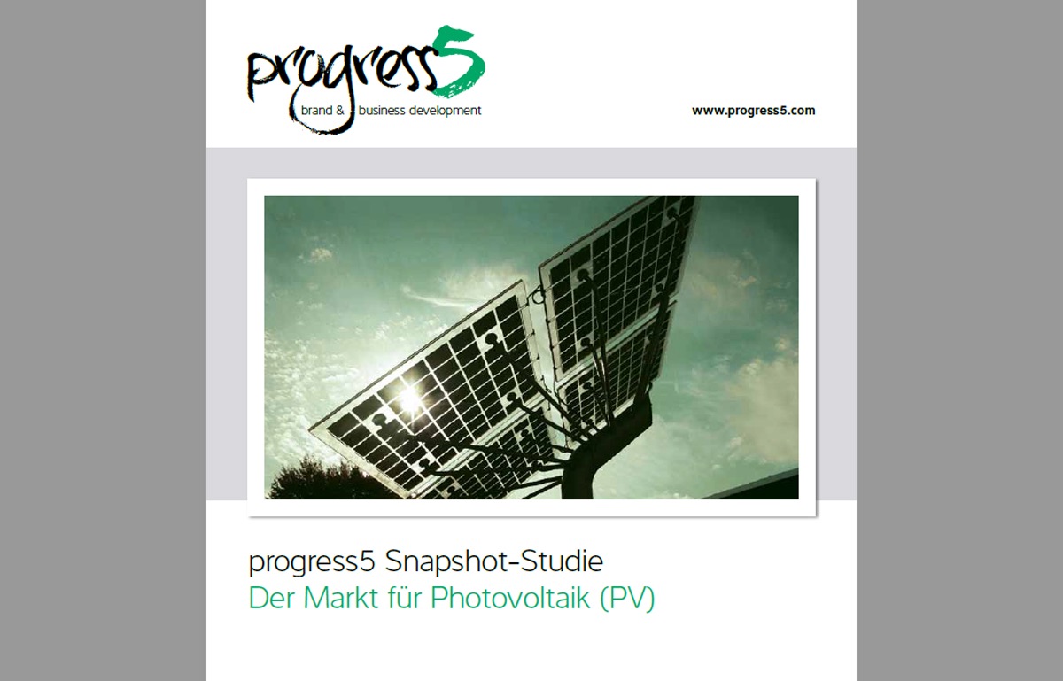 progress5 PV Snapshot-Survey: Photovoltaic market challenges. Experts and opinions on solar-energy." title="progress5 Studie: Herausforderungen im Markt für Photovoltaik (PV)